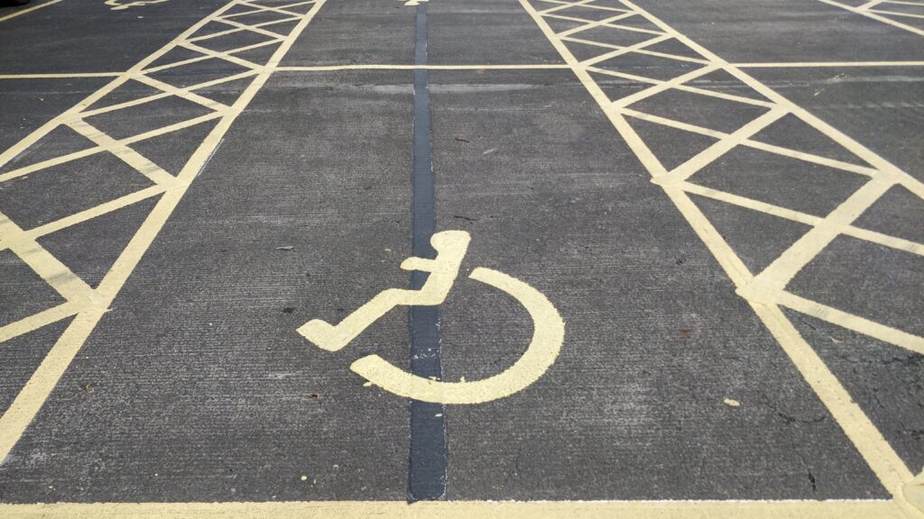 Blue badge parking bay