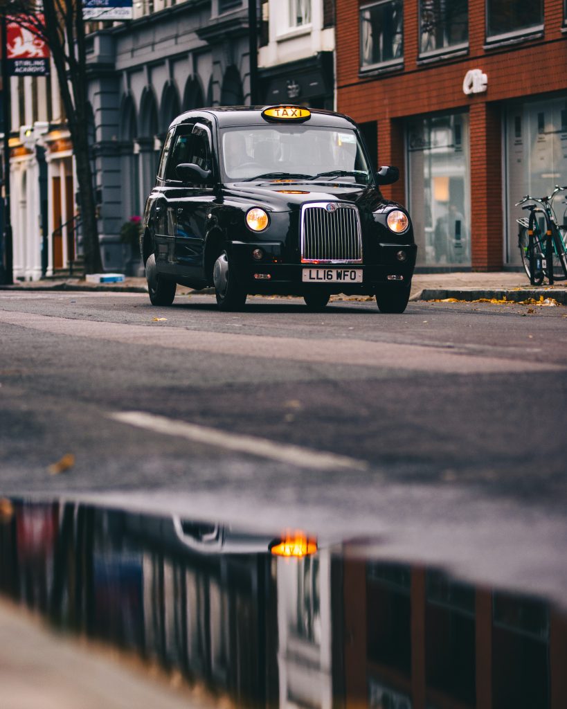 Hackney Cab on a quiet street