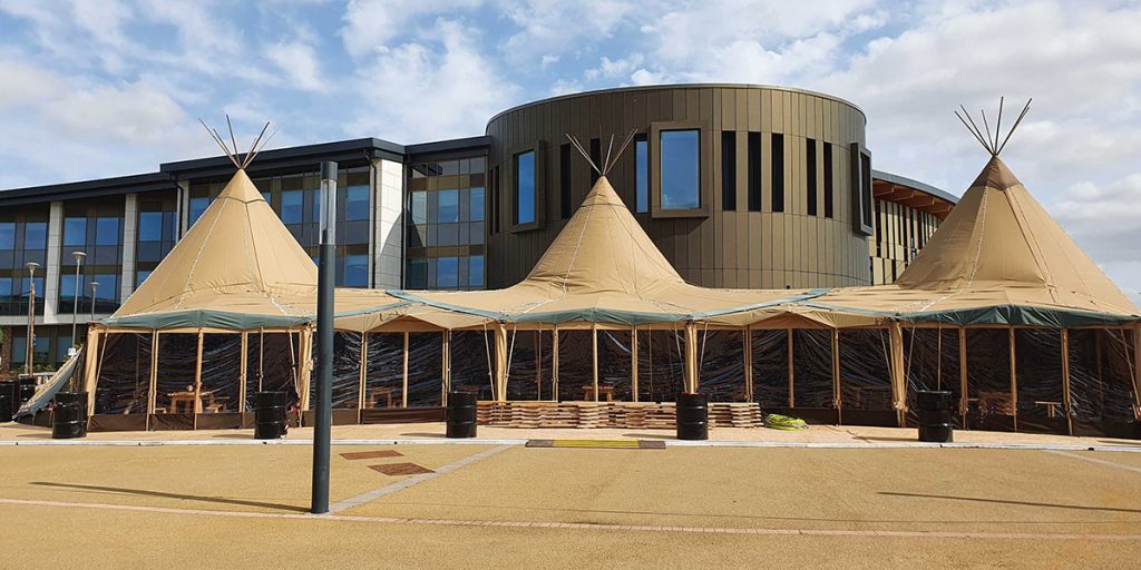 A tipi style marquee where the social will be held